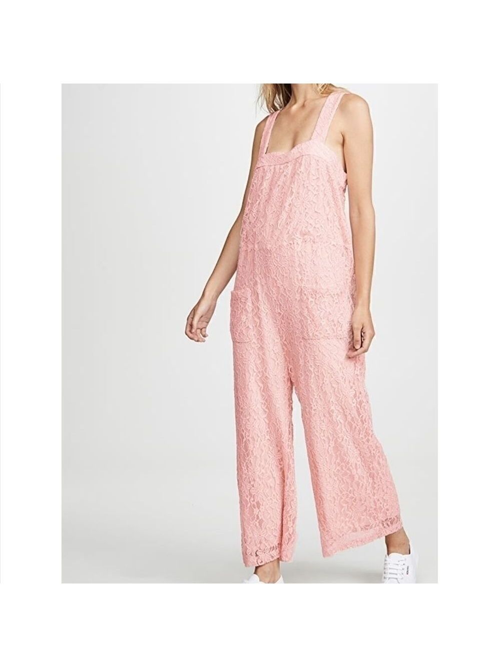 Line & Dot Corona Pink Lace Jumpsuit - Size S NWT